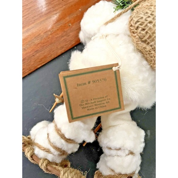 TJ Santas by Tina Mitchell 8" Santa Fuzzy White Rustic Snowshoe Ornament #905376 - Picture 8 of 15